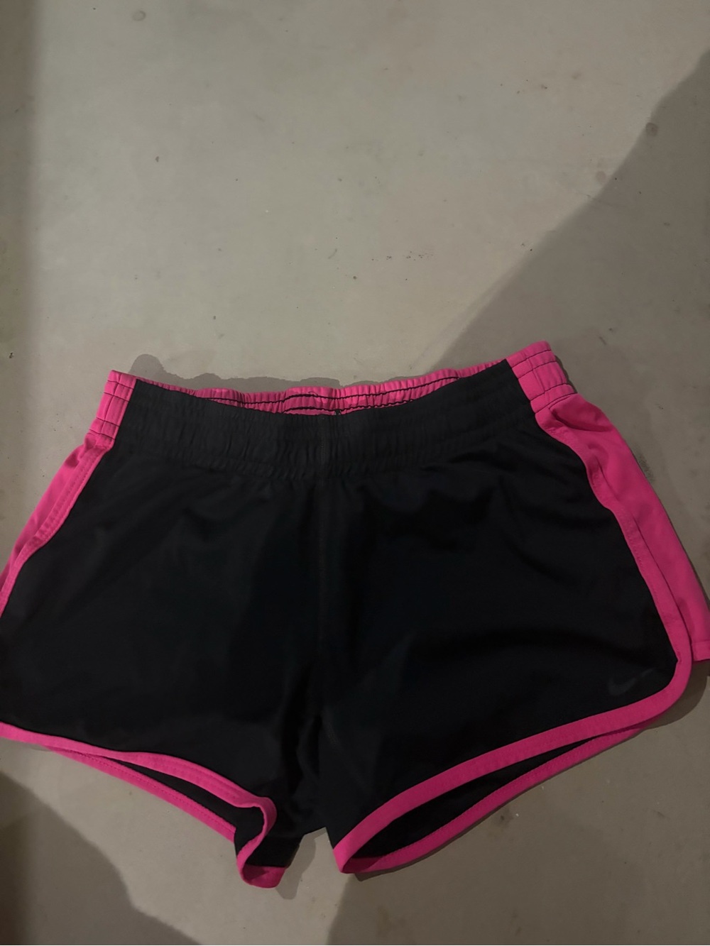 Nike Black Athletic Shorts with Pink Trim